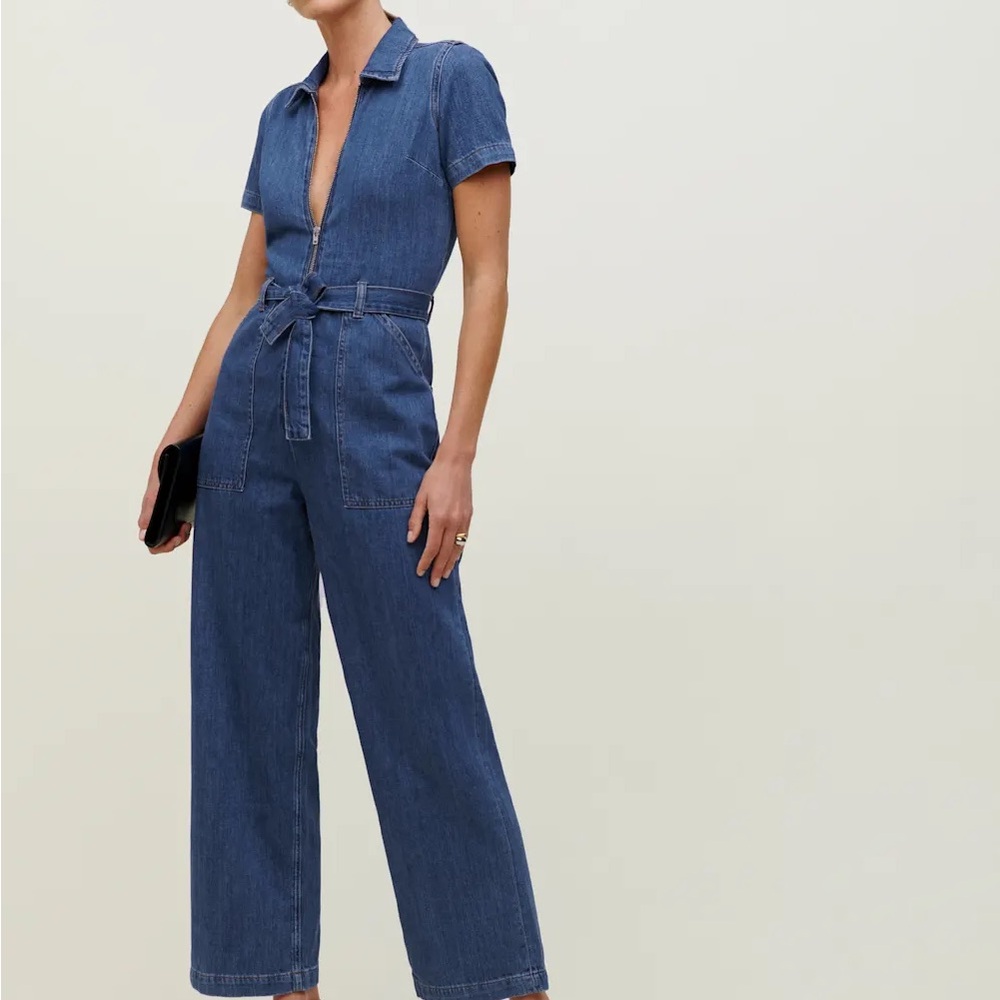 Reformation Cassidy Denim Jumpsuit NWOT